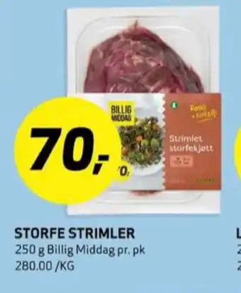 Bunnpris Billig middag storfekjøtt tilbud