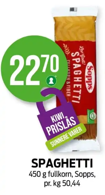 Kiwi Sopps spagetti tilbud