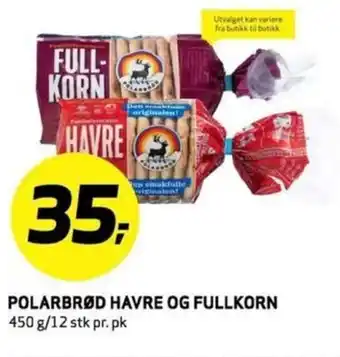 Bunnpris POLARBRØD HAVRE OG FULLKORN tilbud