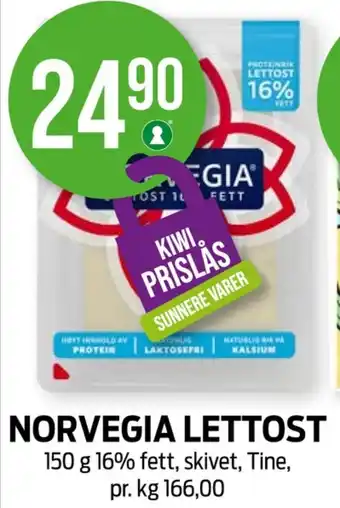 Kiwi Norvegia skiveost tilbud