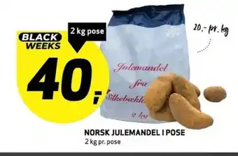 Bunnpris NORSK JULEMANDEL I POSE tilbud