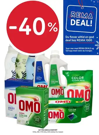 Rema 1000 ALT FRA OMO & COMFORT Orkla tilbud