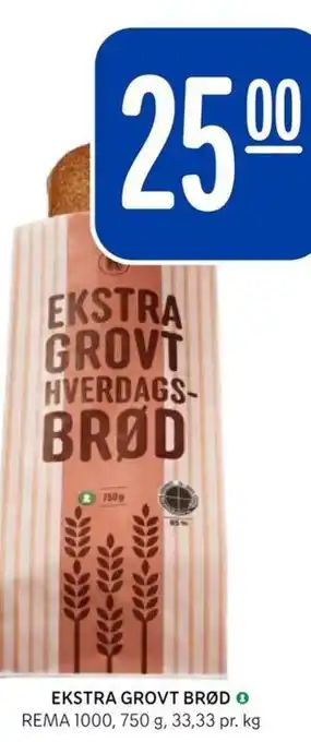 Rema 1000 EKSTRA GROVT BRØD REMA 1000 tilbud