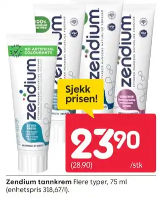 Rusta Zendium tannkrem tilbud