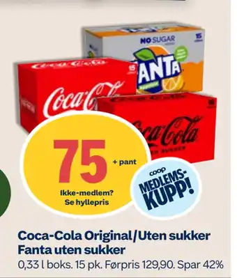 Coop Mega Coca-cola original/uten sukker fanta uten sukker tilbud