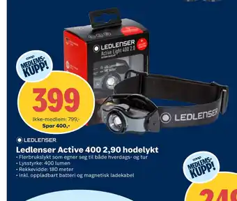 Coop Obs Ledlenser active 400 2,90 hodelykt tilbud