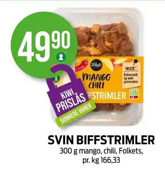 Kiwi Svin biffstrimler tilbud