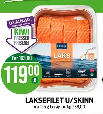 Kiwi Laksefilet u/skinn tilbud
