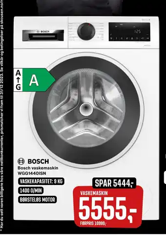 Skousen Bosch vaskemaskin wgg1440isn tilbud