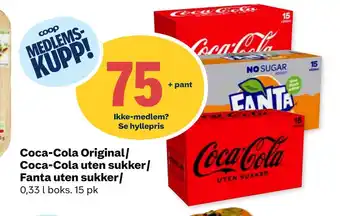 Matkroken Coca-cola original/ coca-cola uten sukker/ fanta uten sukker tilbud