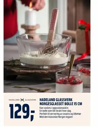 Coop Obs HADELAND GLASSVERK NORGESGLASSET BOLLE 15 CM tilbud