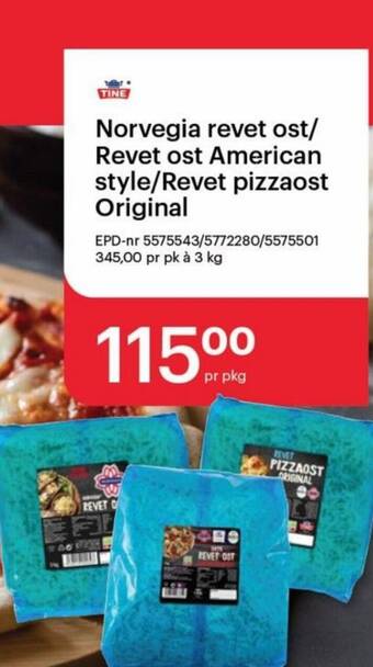 Storcash Norvegia revet ost/ Revet ost American style/Revet pizzaost Original tilbud