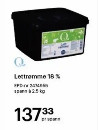 Storcash Lettrømme 18 % tilbud