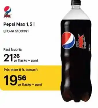 Storcash Pepsi Max 1,5 I tilbud
