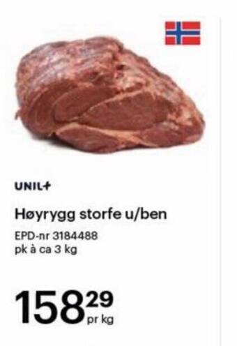 Storcash Høyrygg storfe u/ben tilbud