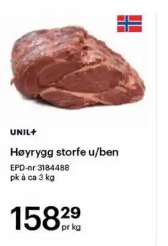 Storcash Høyrygg storfe u/ben tilbud
