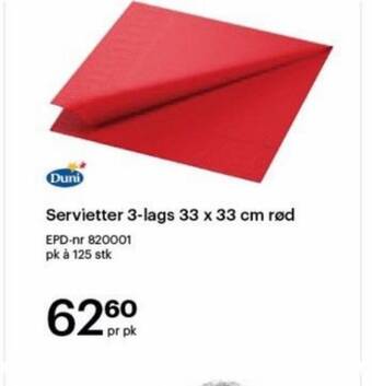 Storcash Servietter 3-lags 33 x 33 cm rød tilbud