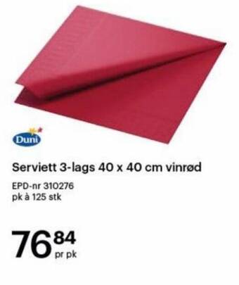 Storcash Serviett 3-lags 40 x 40 cm vinrød tilbud