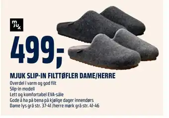 Coop Obs MJUK SLIP-IN FILTTØFLER DAME/HERRE tilbud