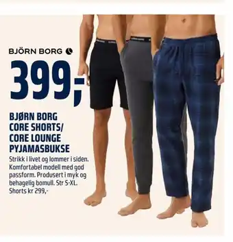 Coop Obs BJØRN BORG CORE SHORTS/ CORE LOUNGE PYJAMASBUKSE tilbud