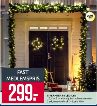 Europris GIRLANDER 80 LED-LYS tilbud