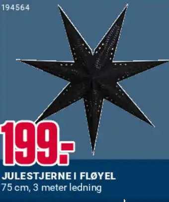 Europris JULESTJERNE I FLØYEL tilbud