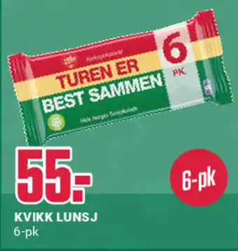 Europris KVIKK LUNSJ 6-pk tilbud