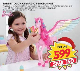 Extra Leker Barbie touch of magic pegasus hest tilbud