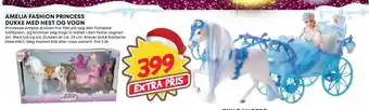 Extra Leker Amelia fashion princess dukke med hest og vogn tilbud