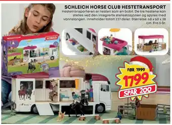 Extra Leker Schleich horse club hestetransport tilbud
