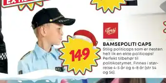 Extra Leker Bamsepoliti caps tilbud