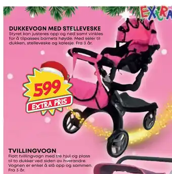 Extra Leker Dukkevogn med stelleveske tilbud