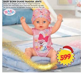 Extra Leker Baby born dukke magisk jente tilbud