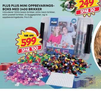 Extra Leker Plus plus mini oppbevaringsboks med 2400 brikker tilbud