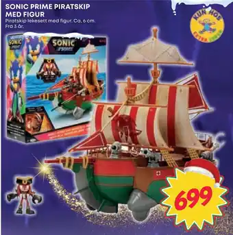 Extra Leker Sonic prime piratskip med figur tilbud
