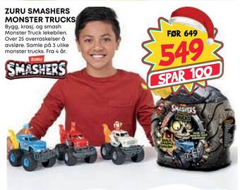 Extra Leker Zuru smashers monster trucks tilbud