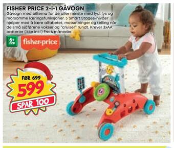 Extra Leker Fisher price 2-i-1 gåvogn tilbud