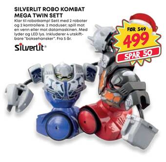 Extra Leker Silverlit robo kombat mega twin sett tilbud