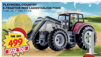 Extra Leker Playmobil country e-traktor med ladestasjon 71305 tilbud