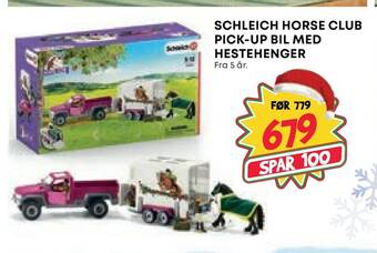 Extra Leker Schleich horse club pick-up bil med hestehenger tilbud