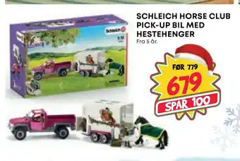 Extra Leker Schleich horse club pick-up bil med hestehenger tilbud