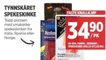 Meny TYNNSKÅRET SPEKESKINKE tilbud
