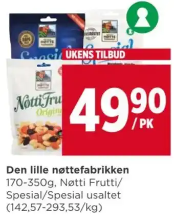 Meny Den lille nøttefabrikken tilbud