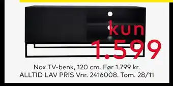 Skeidar Nox tv-benk tilbud