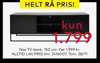Skeidar Nox tv-benk, 150 cm tilbud
