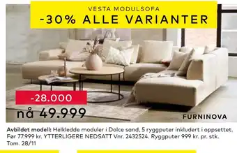 Skeidar Vesta modulsofa tilbud