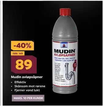 Megaflis Mudin avløpsåpner tilbud