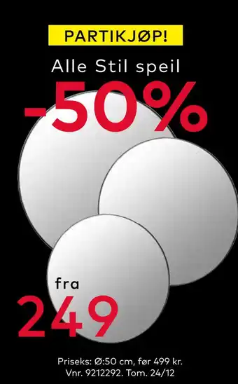Skeidar Alle stil speil tilbud
