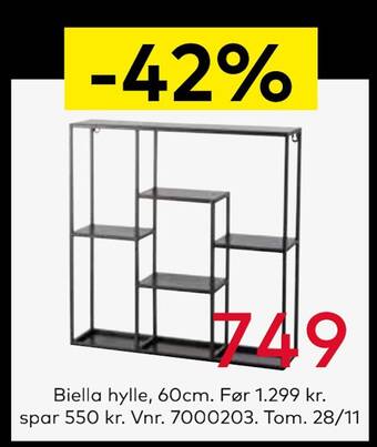 Skeidar Biella hylle tilbud