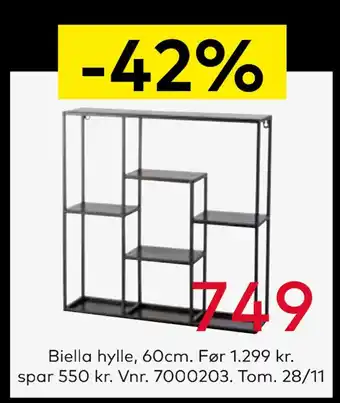 Skeidar Biella hylle tilbud